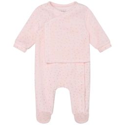 Pyjama cache-coeur en velours Fille Rose