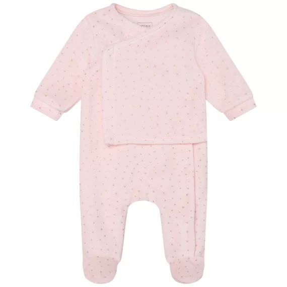 Pyjama cache-coeur en velours Fille Rose