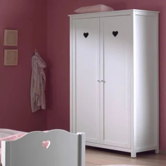 Armoire 2 Portes Pin Et Imitation Bois Hauteur 191cm Iris Blanc