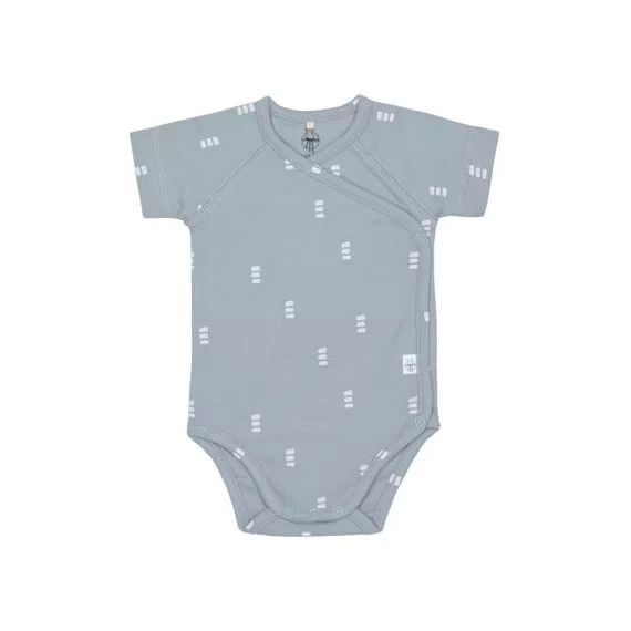 Body manches courtes en coton bio Blocks bleu clair (3-6 mois)