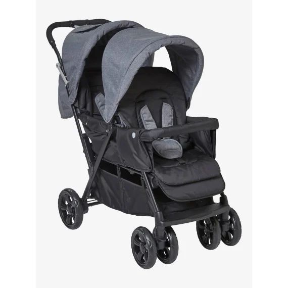Poussette double vertbaudet Duocity2 gris