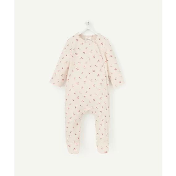 Dors bien bébé en coton bio rose pâle imprimé cerises –  – Soldes
