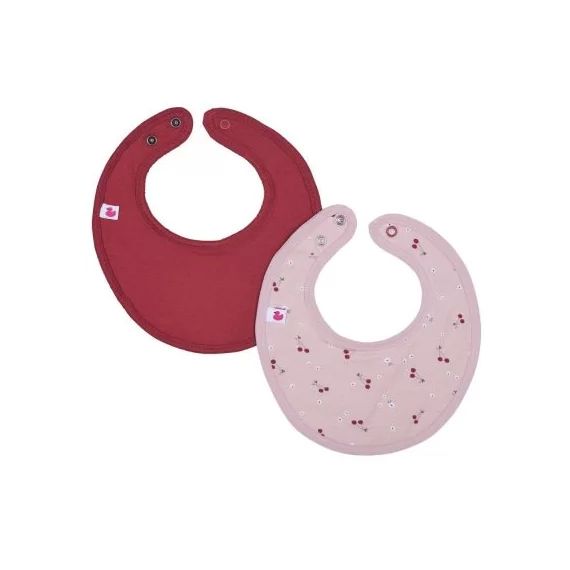 Lot de 2 bavoirs de naissance Cerise
