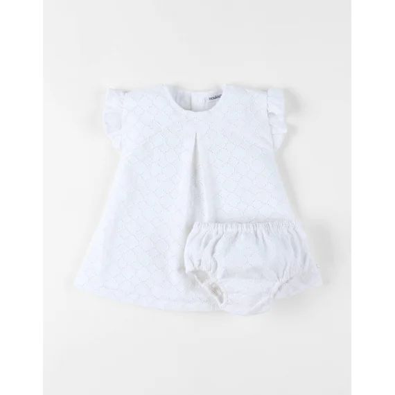 Robe Avec Bloomer Broderie Anglaise Blanc