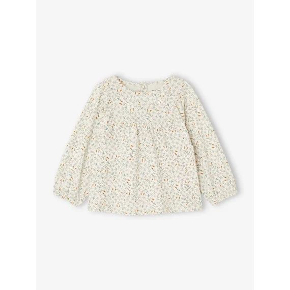 Tee-shirt imprimé bébé manches longues vanille