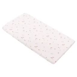 Drap housse bébé en coton – FRAMBOISE Écru – 70×140 cm rose