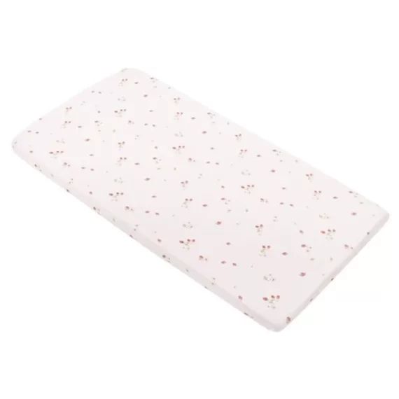 Drap housse bébé en coton – FRAMBOISE Écru – 70×140 cm rose