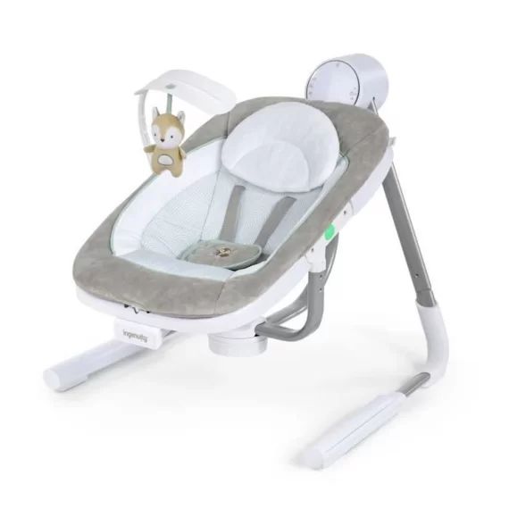 INGENUITY Balancelle musicale pliable – Double Direction – Modèle Ray™ gris