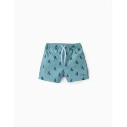 Short De Bain À Motif Bleu Clair