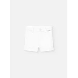 Bermuda Uni Avec Passants À La Taille Blanc