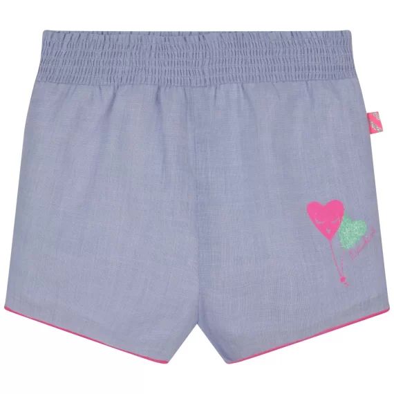 Short en coton fantaisie Fille Bleu
