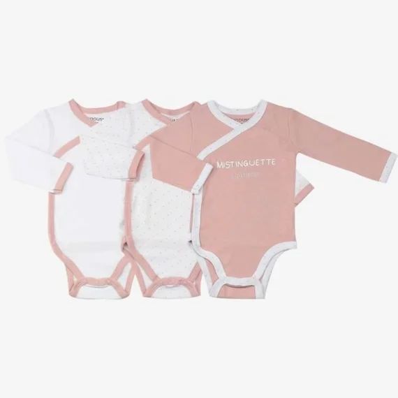 Lot de 3 bodies 1 mois – TROIS KILOS SEPT rose