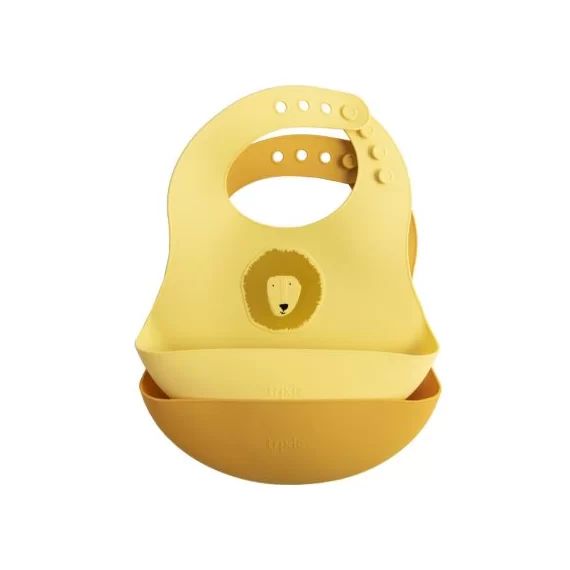 Lot de 2 bavoirs en silicone Mr. Lion