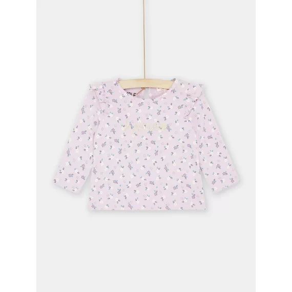 T-shirt Parme À Imprimé Fleuri Bébé Fille