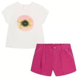 Ensemble short et T-shirt Fille Rose