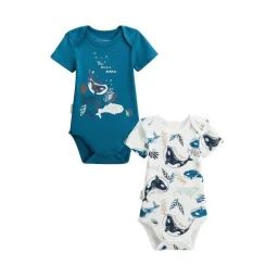 Lot De 2 Bodies Bébé Manches Courtes Magic Ocean Bleu