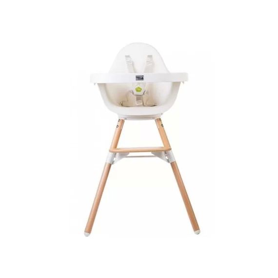 Chaise haute Evolu One.80° naturel et blanc