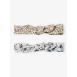 Lot de 2 headbands bébé fille fleuris effet noué vanille