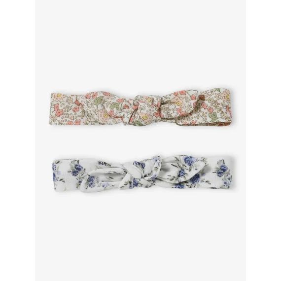 Lot de 2 headbands bébé fille fleuris effet noué vanille