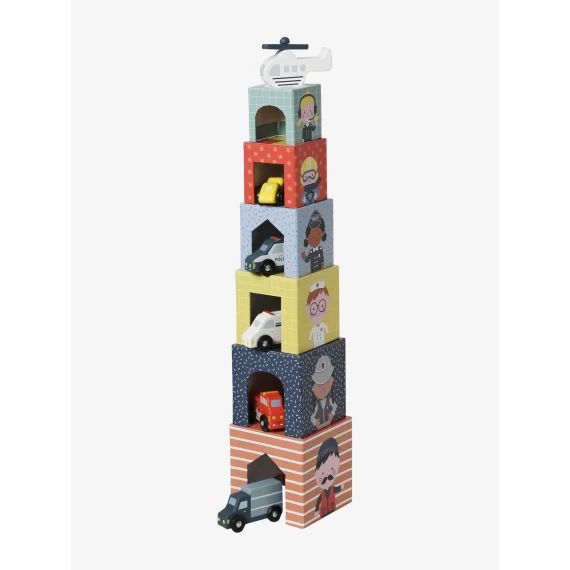 Tour de cubes PETITES VOITURES FSC® multicolore