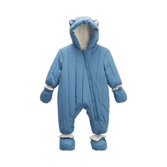 Combi Pilote Avec Moufles Et Pieds Amovibles Polarmoon Bleu