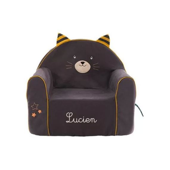 Fauteuil club chat Les Moustaches (personnalisable)