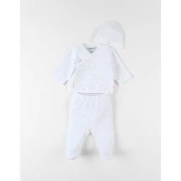 Set De 3 Pièces Imprimé Oiseaux, Blanc