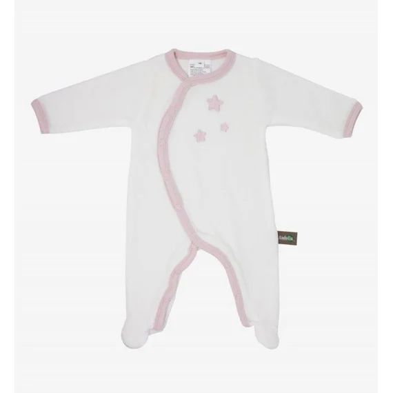 Pyjama Bébé Coton Bio Blanc Motifs Étoiles Rose