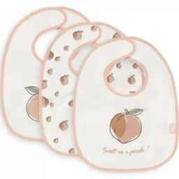 Lot de 3 bavoirs Peach pêche
