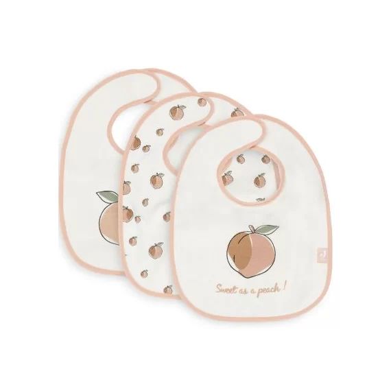 Lot de 3 bavoirs Peach pêche