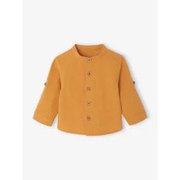 Chemise manches retroussables bébé ocre