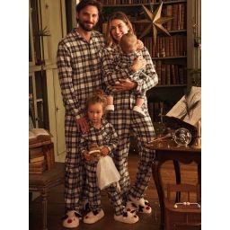 Pyjama de Noël bébé spécial capsule famille en flanelle écru