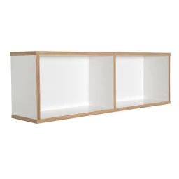 ROBA Étagère Murale en Bois Finn à 2 Compartiments – Blanc/Chêne doré blanc