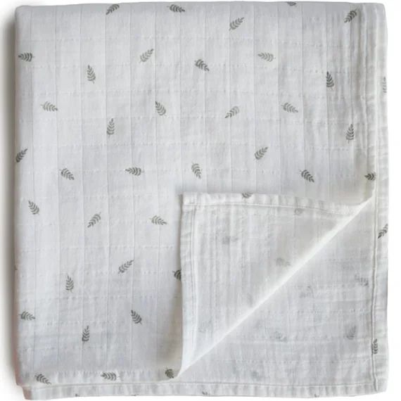 Maxi lange en coton bio Leaves (120 x 120 cm)