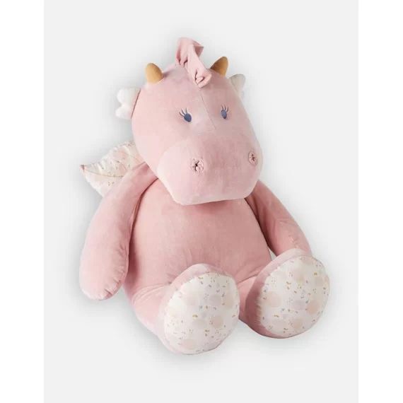 Peluche – NOUKIE&rsquo;S – Joy dragon – 80cm – Rose – Bébé rose