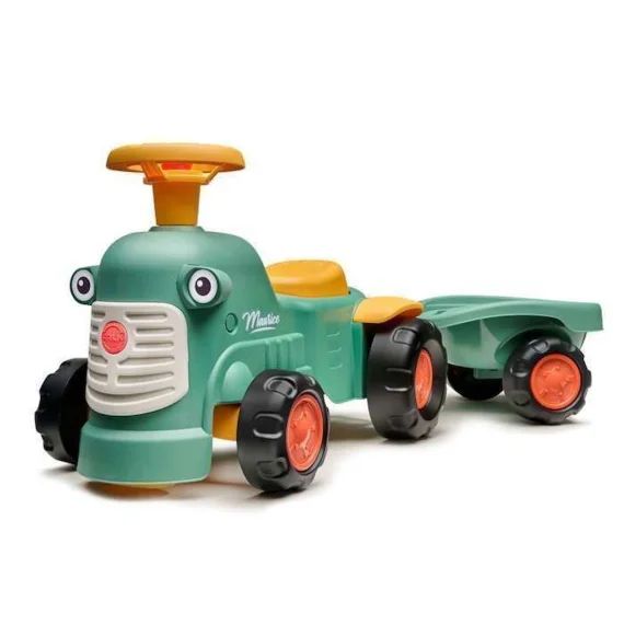 Porteur tracteur Maurice avec remorque – Vert – FALK – Dès 12 mois – Fabriqué en France – 90% plastique recyclé vert