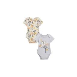 Lot De 2 Bodies Bébé Manches Courtes Tapioca Gris