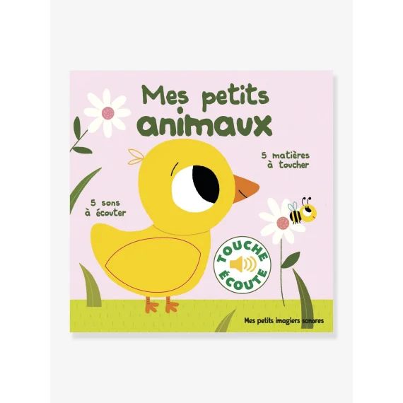 Livre sonore et tactile Mes petits animaux GALLIMARD JEUNESSE rose