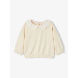 Sweat col brodé bébé personnalisable vanille
