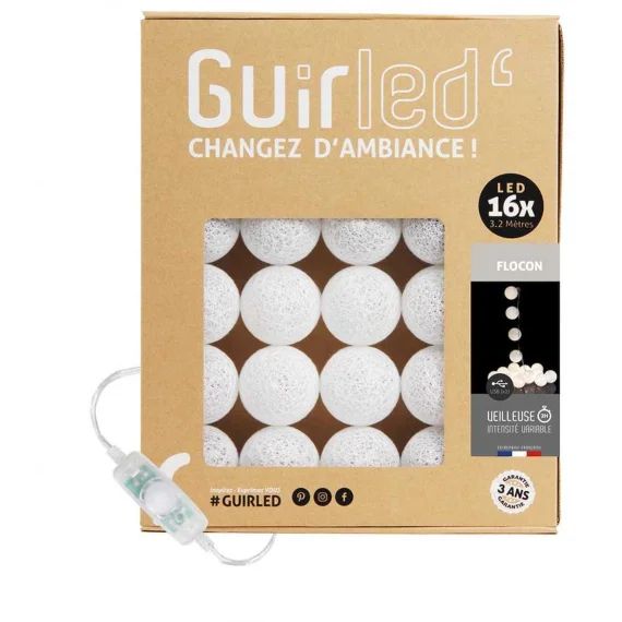 Guirlande Boule Lumineuse Led Usb Veilleuse 2h Flocon