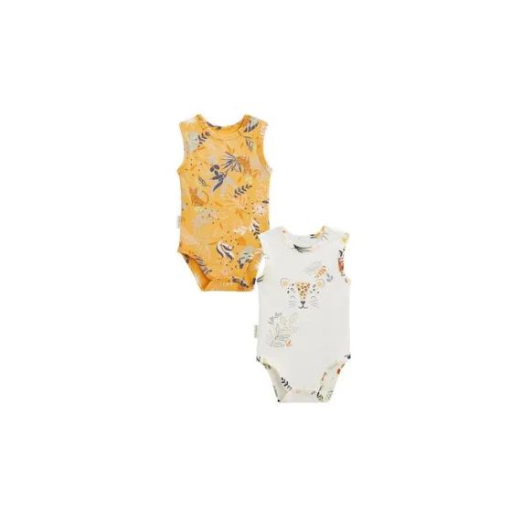 Lot De 2 Bodies Bébé Sans Manches Wakae Orange