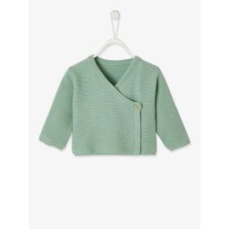 Brassière bébé en coton et laine bleu pale