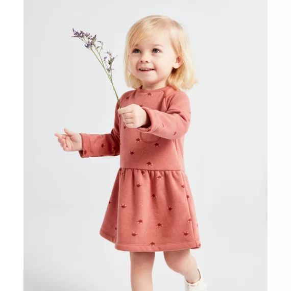 Robe bébé fille en fibres recyclées rose imprimée graphique –  – Soldes