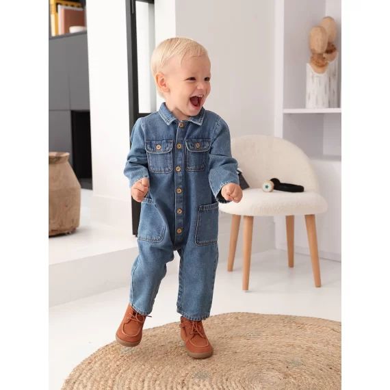 Combinaison bébé en denim stone