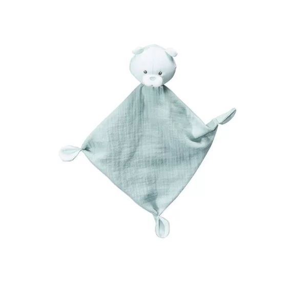 Doudou mouchoir en coton bleu
