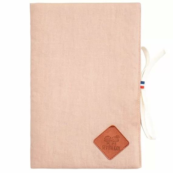 Sevira Kids – Protège Carnet De Santé En Lin – Pêche – Dès La Naissance Rose