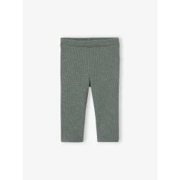 Legging bébé en maille côtelée vert