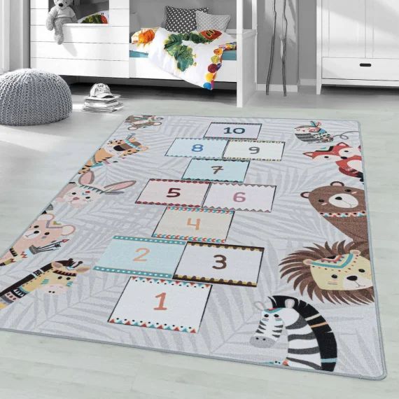 Tapis Enfant Marelle – Husplay Gris