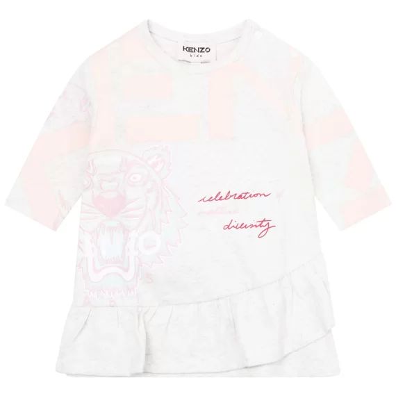Robe imprimée avec volants Fille Gris