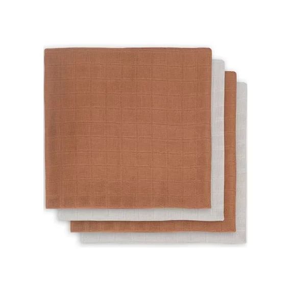 Lot de 4 langes en bambou caramel (70 x 70 cm)